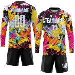 Pattern Uniform Custom Jersey Soccer White-Light Blue Graffiti Sublimation