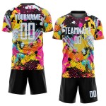 Pattern Uniform Custom Jersey Soccer White-Light Blue Graffiti Sublimation