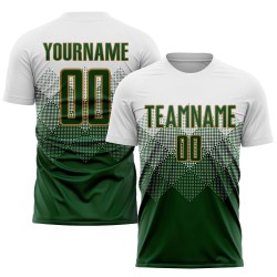 Jersey Uniform Gold Sublimation Custom Green-Old Soccer White Jersey Uniform Gold Sublimation Custom Green-Old Soccer White