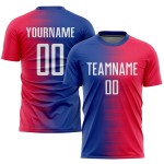 Sublimation Custom White-Royal Uniform Jersey Soccer Red