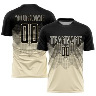 Cream Jersey Black Sublimation Custom Uniform Soccer Cream Jersey Black Sublimation Custom Uniform Soccer