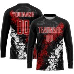 Jersey Red-White Custom Uniform Black Soccer Sublimation