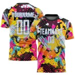 Pattern Uniform Custom Jersey Soccer White-Light Blue Graffiti Sublimation